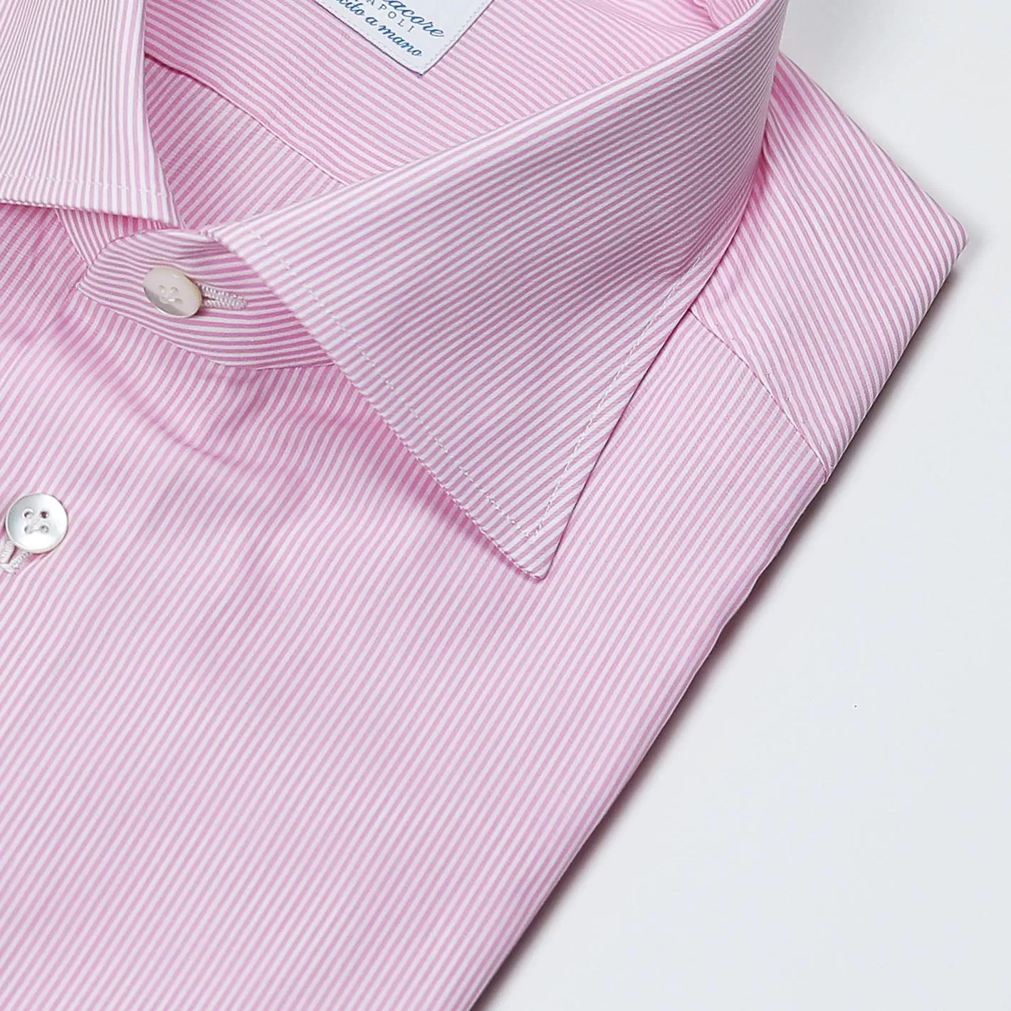 Pink Striped Semi-cutaway Shirt