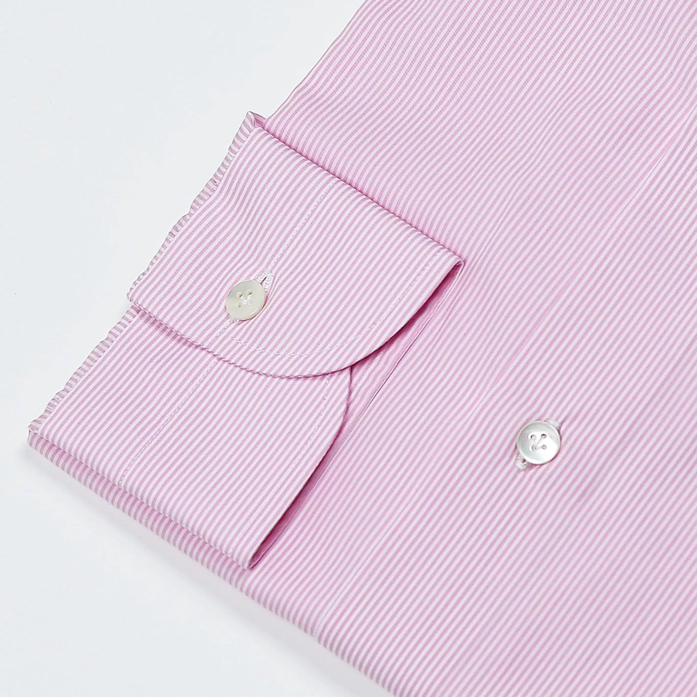 Pink Striped Semi-cutaway Shirt