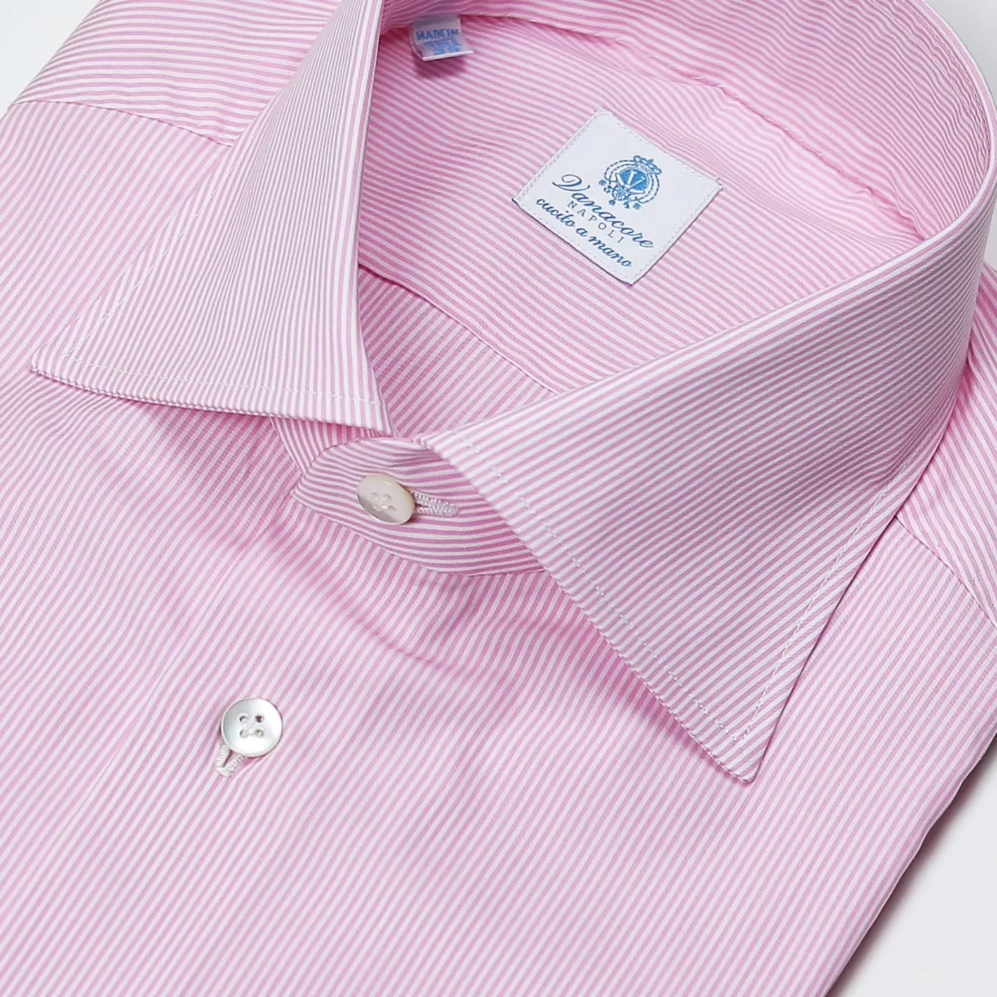 Pink Striped Semi-cutaway Shirt