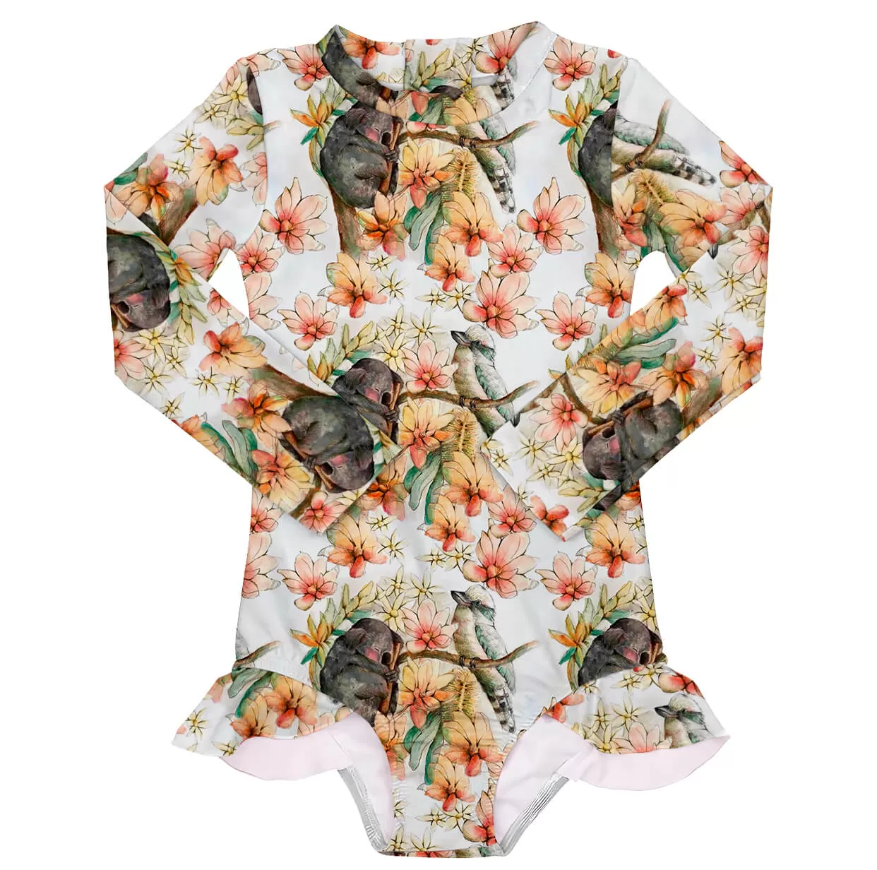 PREORDER Australiana Girls Long Sleeve Back Zip Swimmers (Ships w/c 16th Sept)