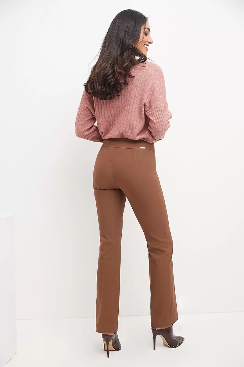 Pull-on bootcut work pants