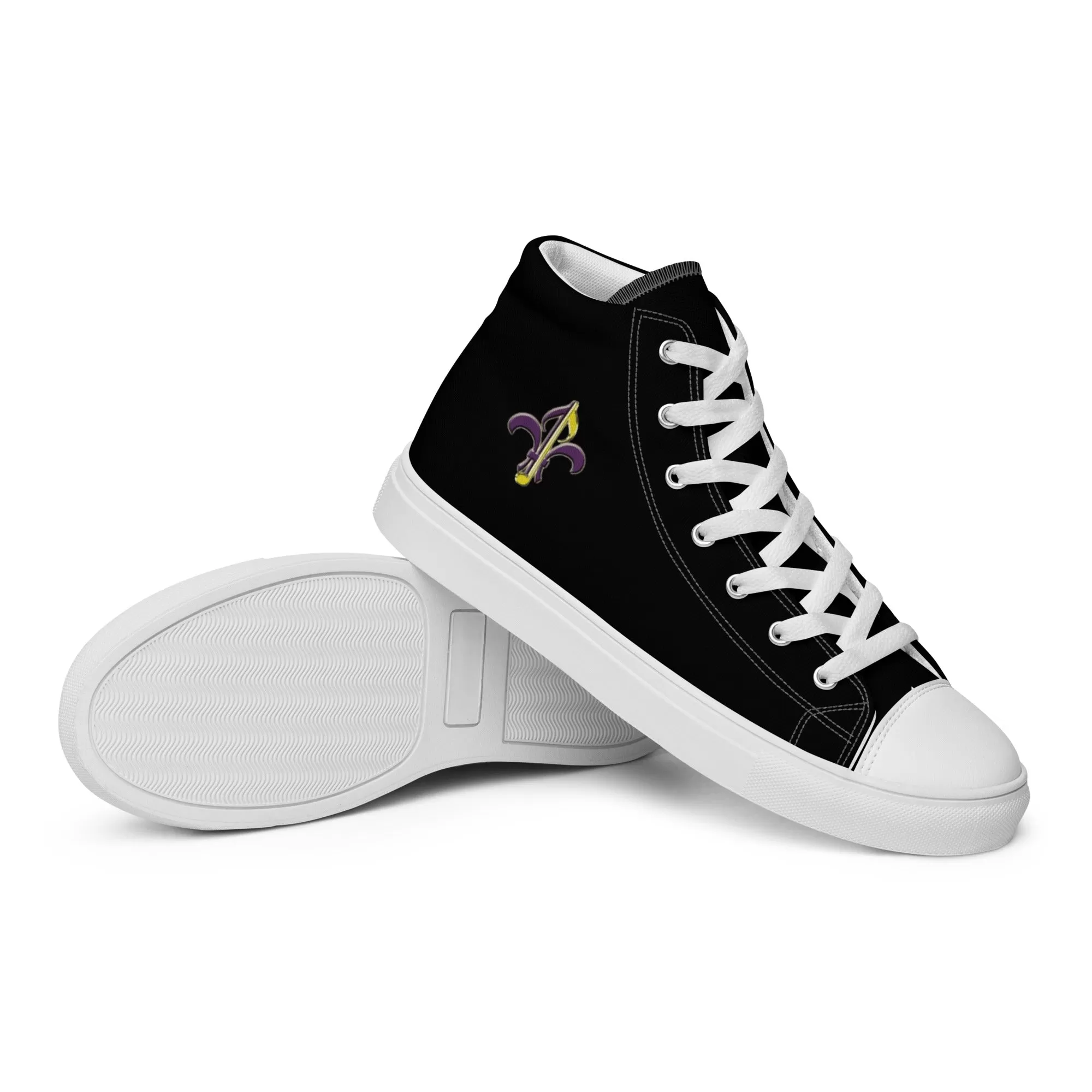 Purple & Gold Logo Men’s high tops