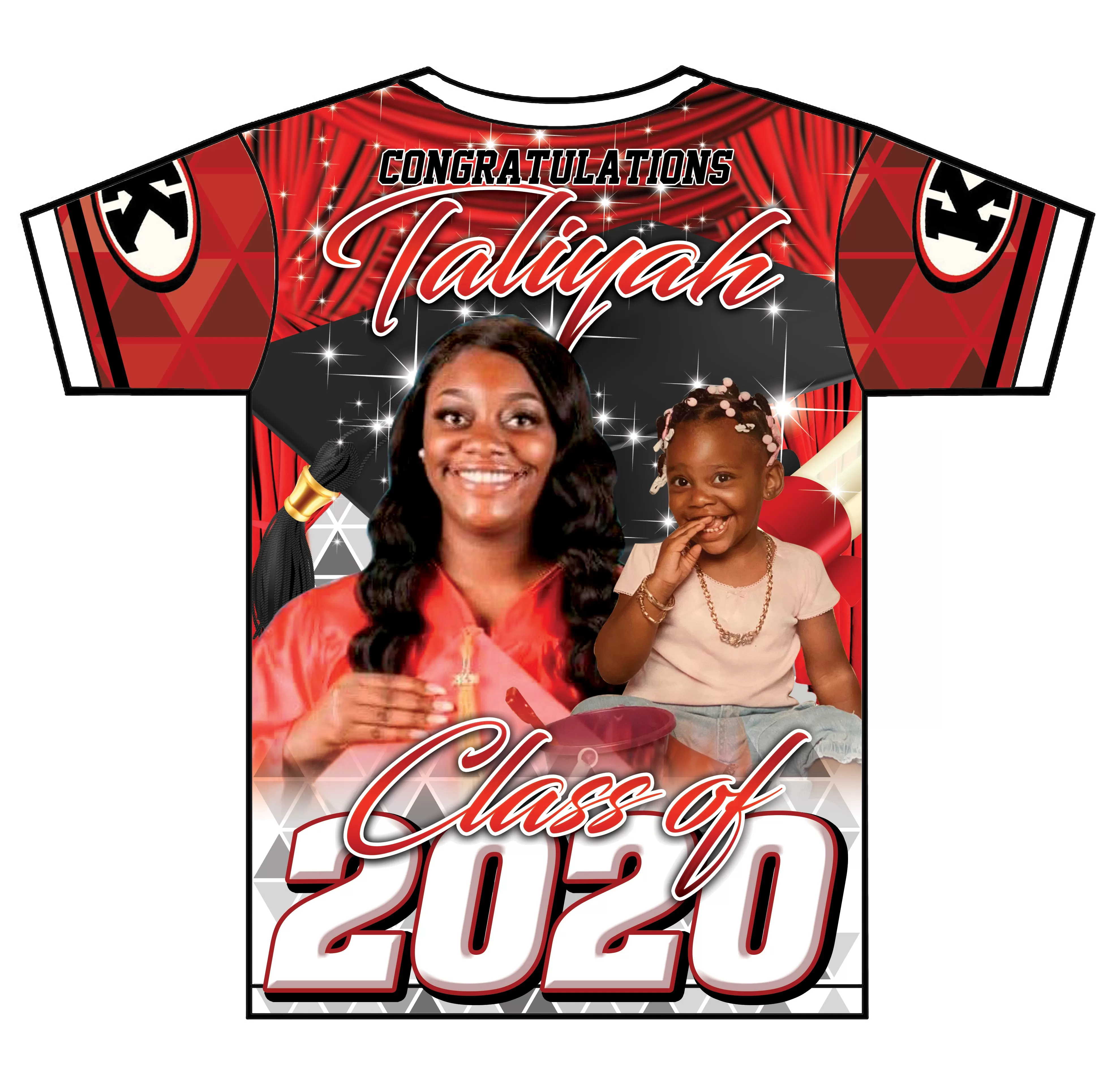 "Curtains" Custom Designed Graduation 3D shirt