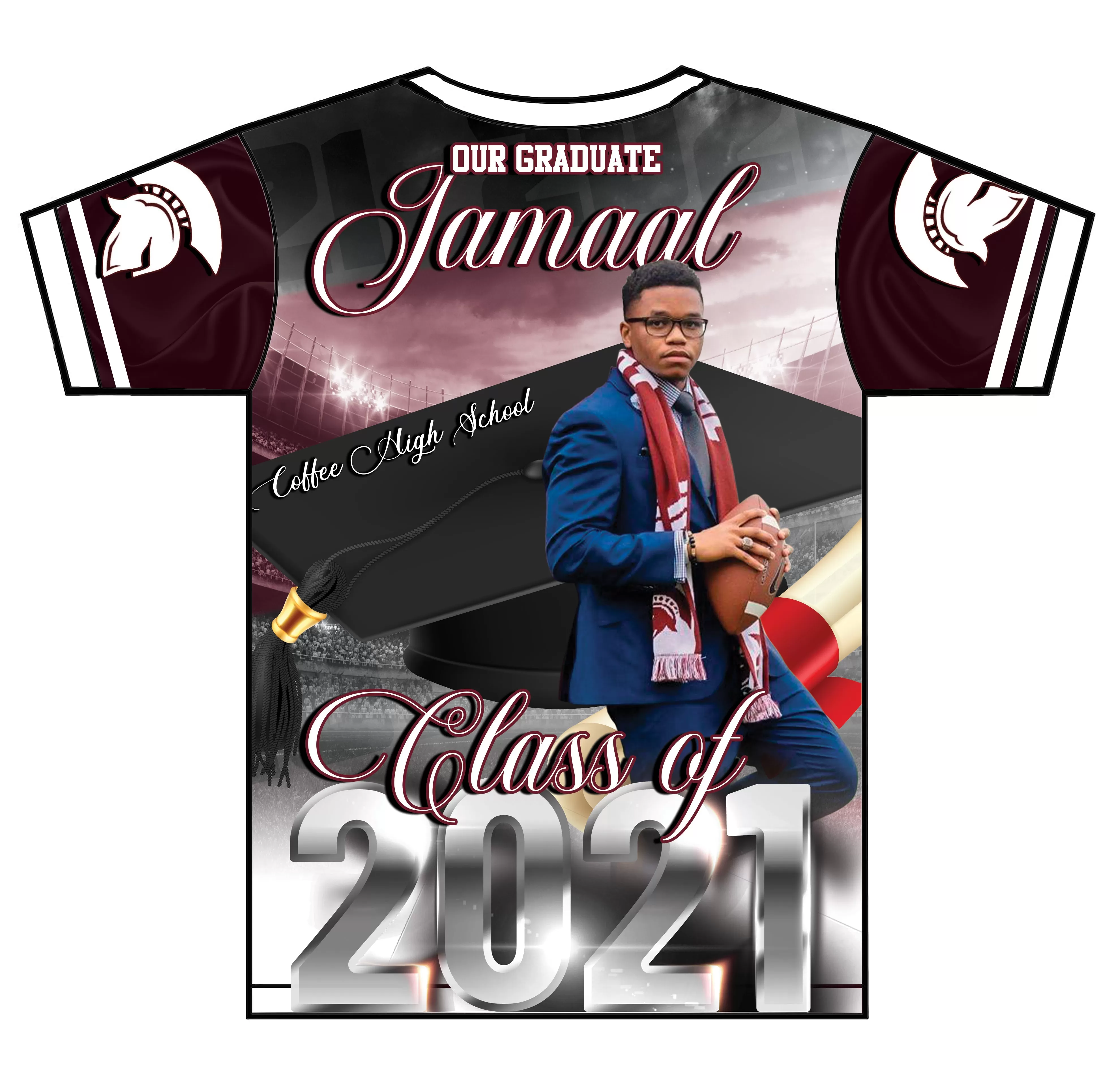 "Jamaal" Custom Designed Graduation 3D shirt