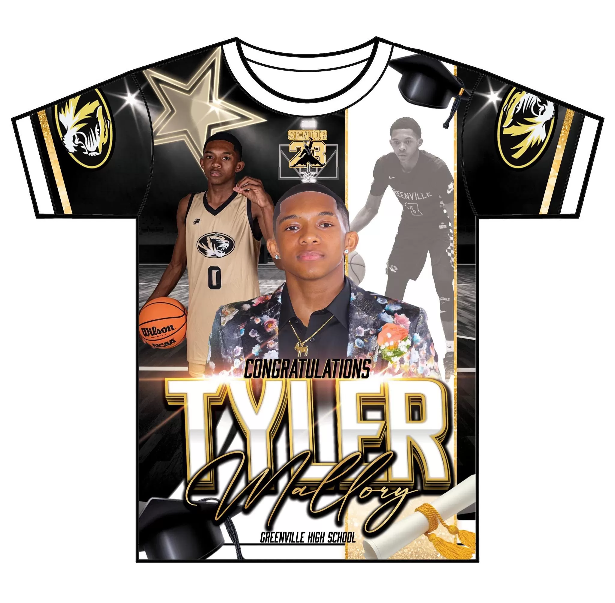 "T Mallory" Custom Designed Graduation 3D shirt