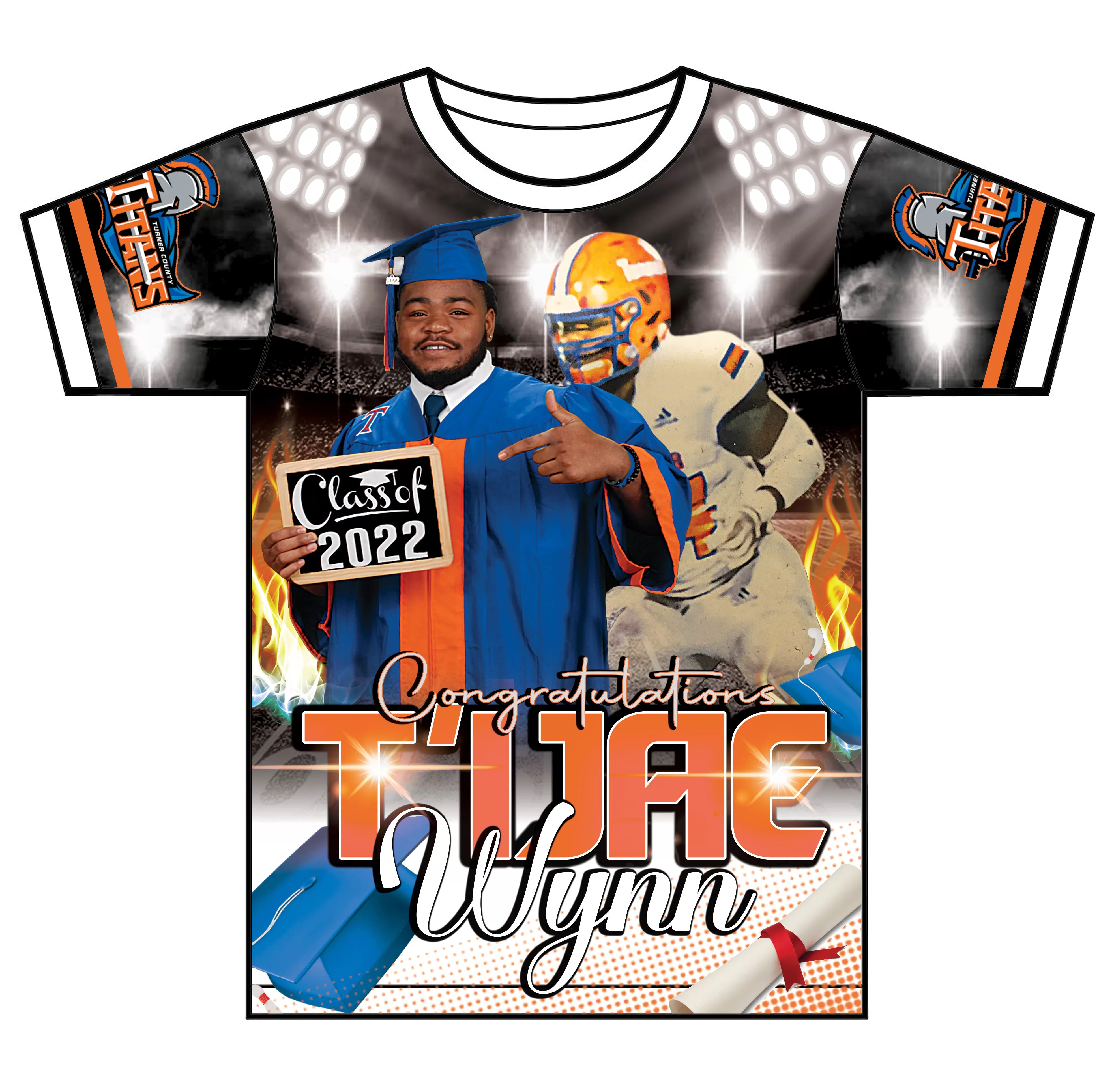 "T.I wynn" Custom Designed Graduation 3D shirt