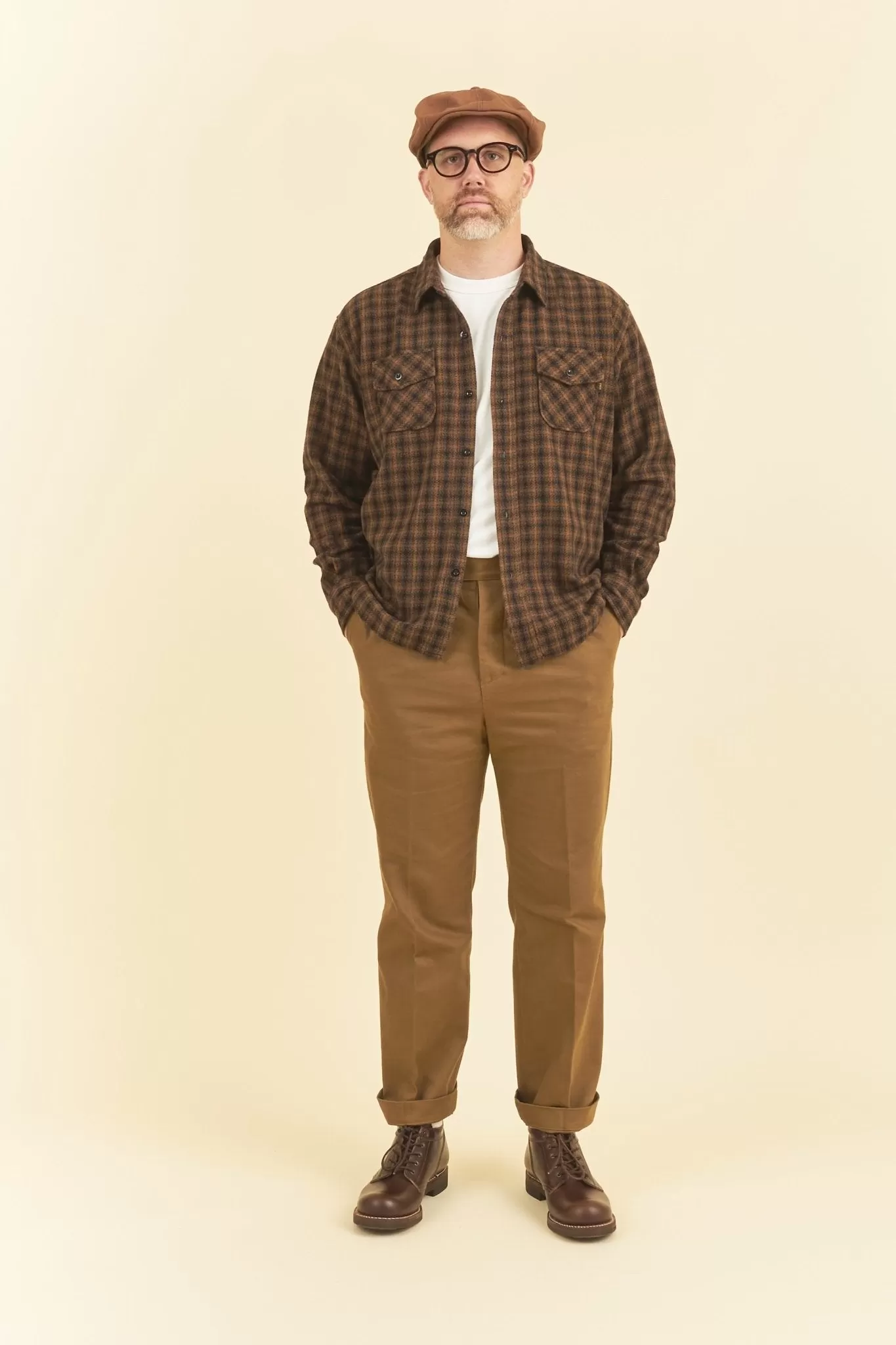 Rats Amundsen Cotton Check Shirt - Brown