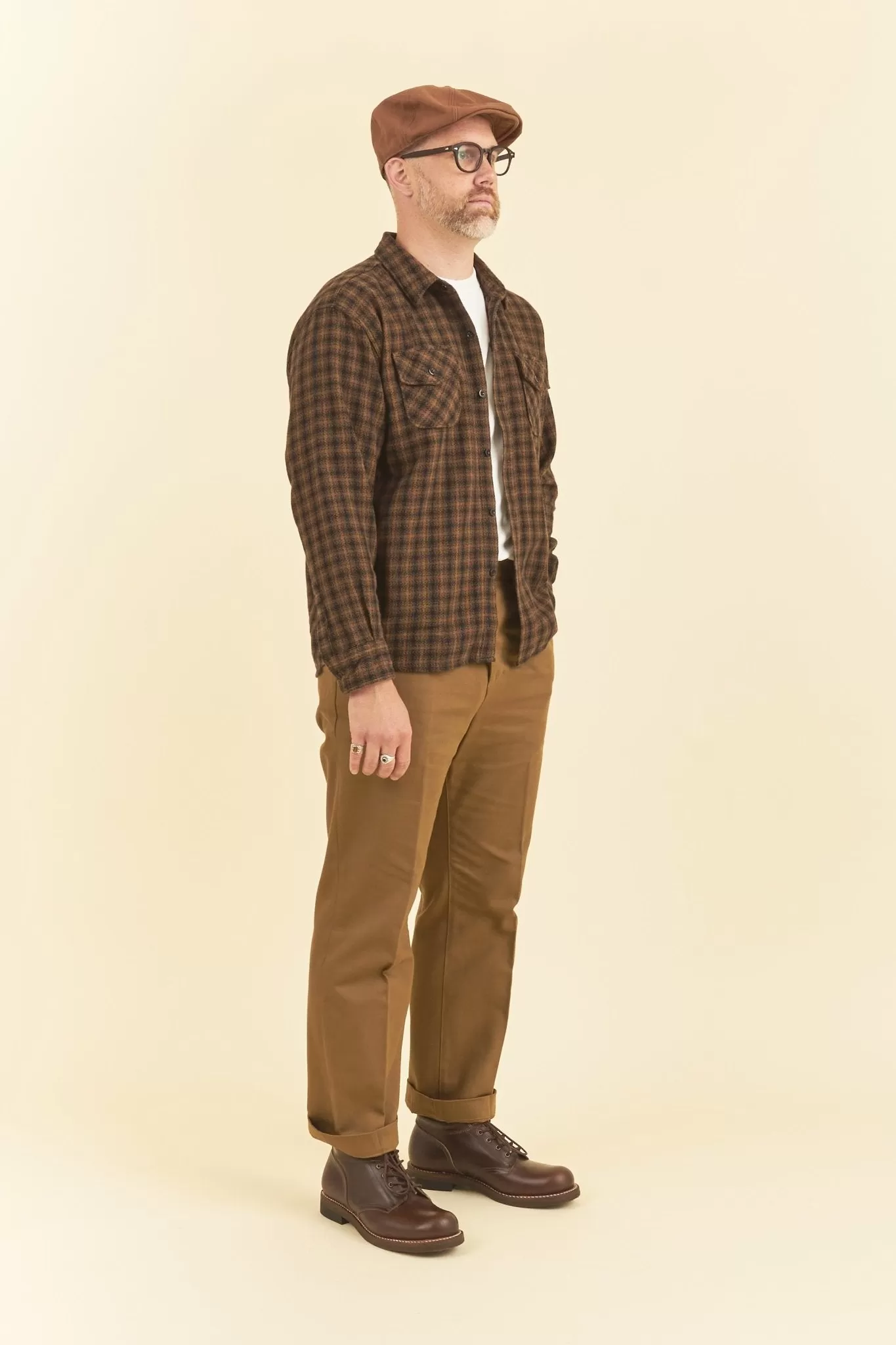 Rats Amundsen Cotton Check Shirt - Brown