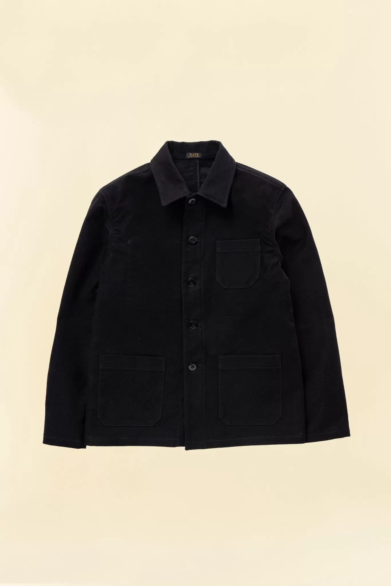 Rats French Work Jacket - Black Moleskin