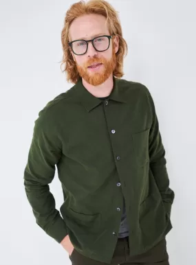 Recycled Italian Green Flannel Shirt Jacket