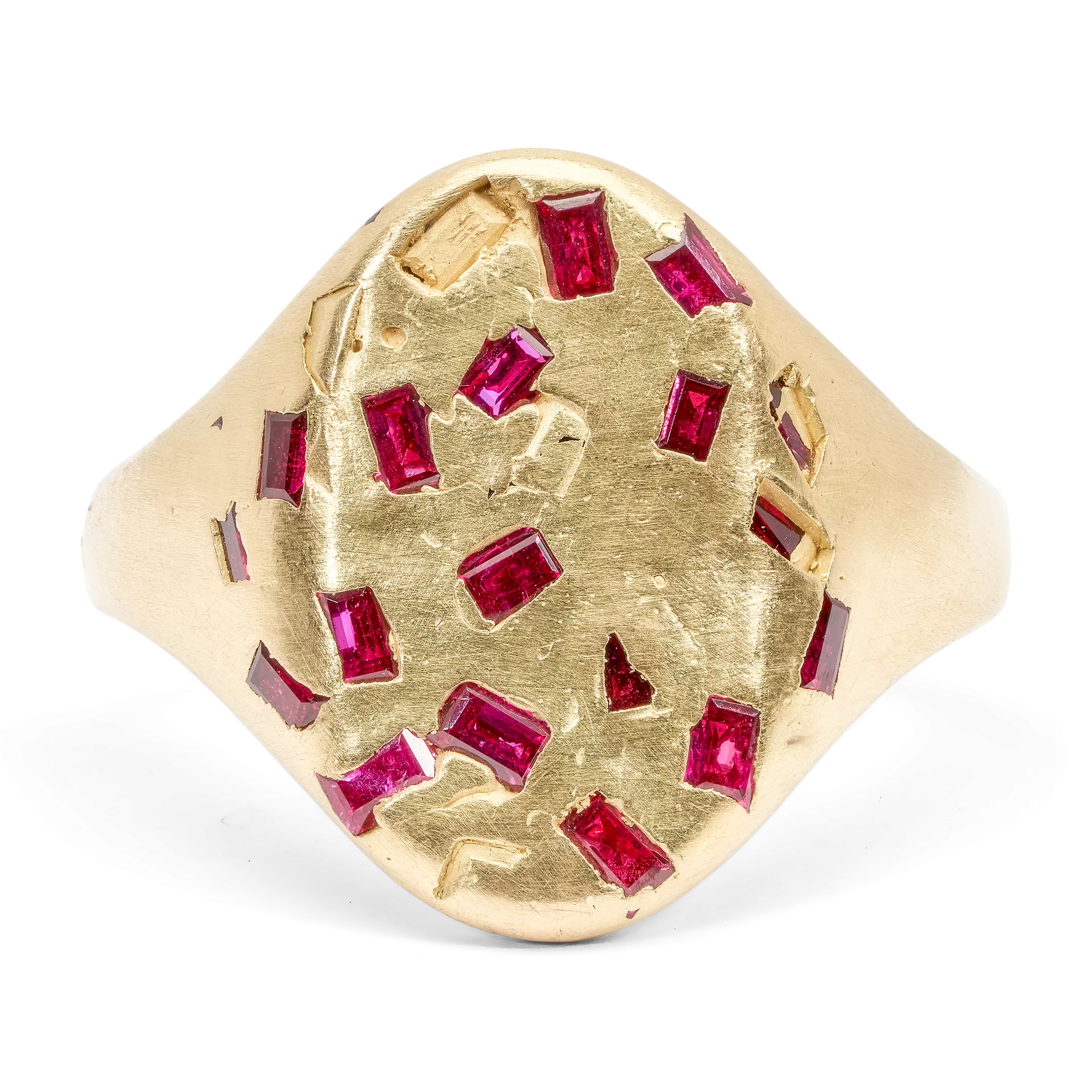 Ruby Baguette Signet Ring - Size 5.5 - 9711