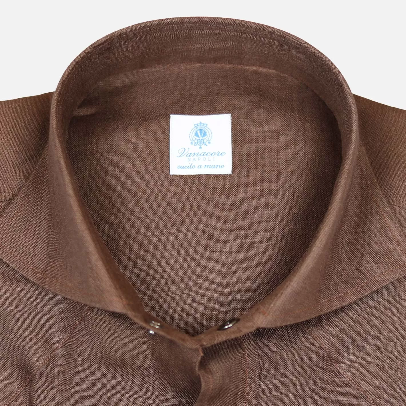 Rust Brown Linen Rodeo Shirt