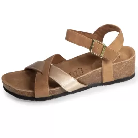 Sandales Femme multi bride à talon Camel