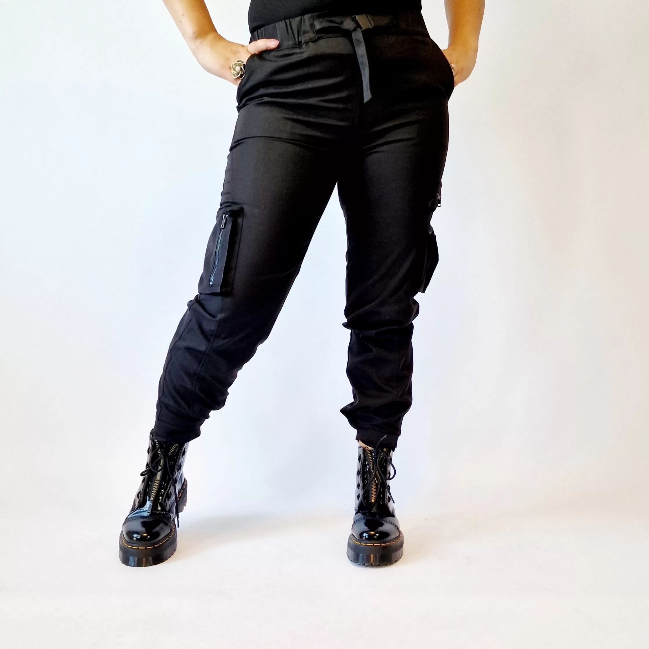 Simple Moderne Street Punk Cargo Style Trousers