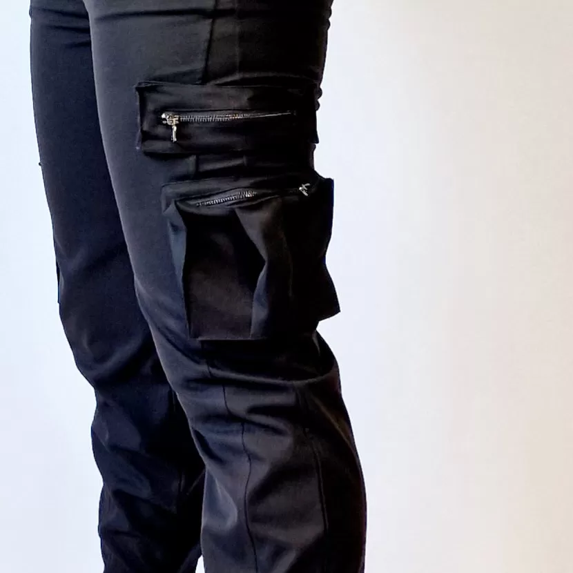 Simple Moderne Street Punk Cargo Style Trousers