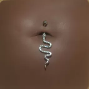 Steel Long Snake Navel Belly Button Ring Body Piercing