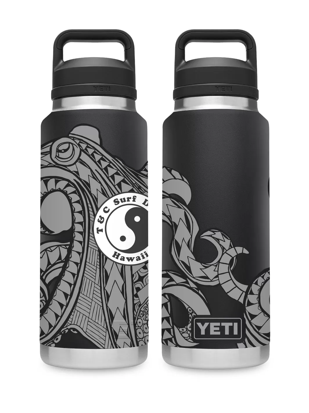 T&C Surf 36 oz Tako Tattoo Rambler Yeti Bottle with Chug Cap