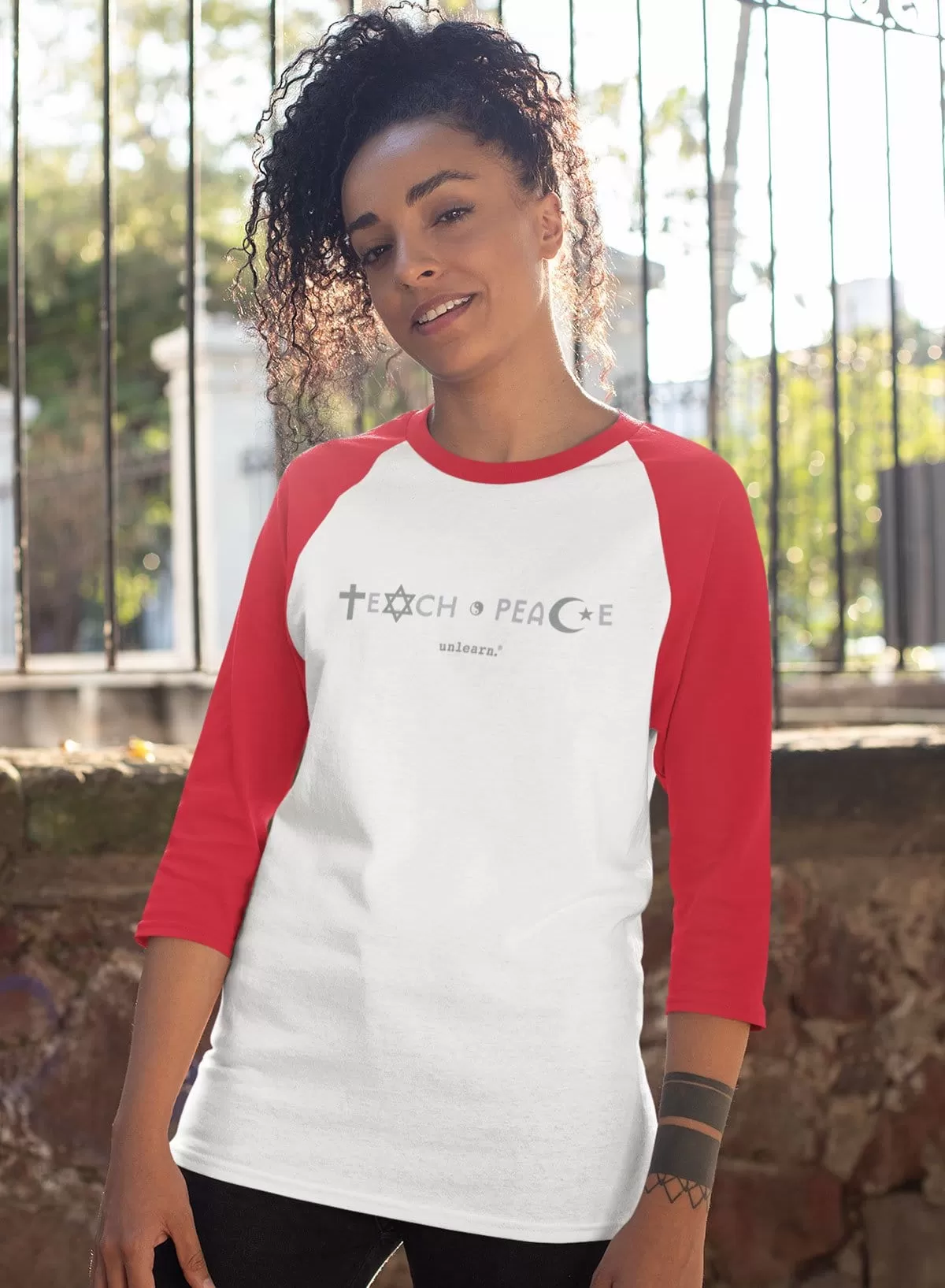 Teach Peace - 3/4 Sleeve Baseball T-shirt