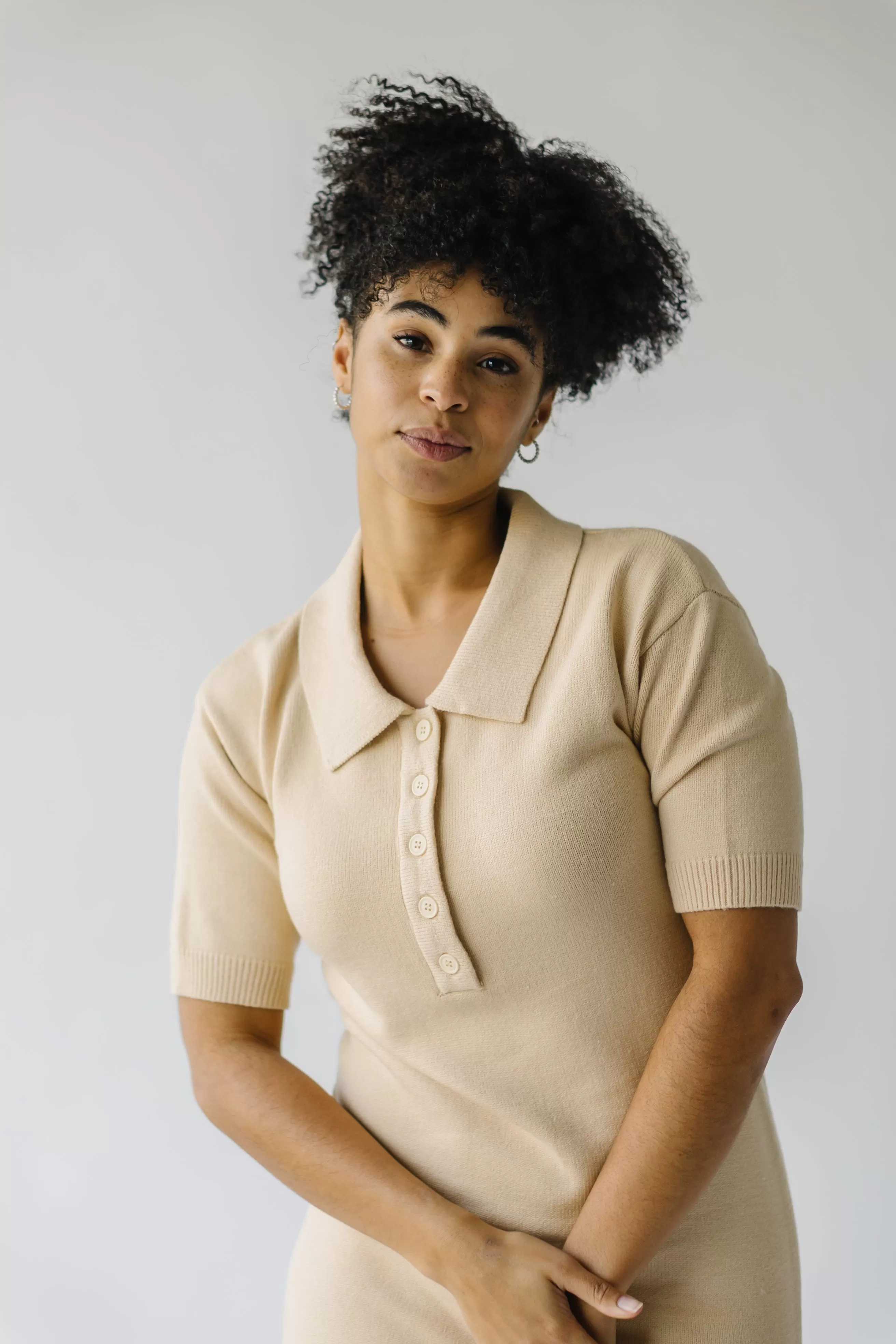 The Gowans Sweater Dress in Tan