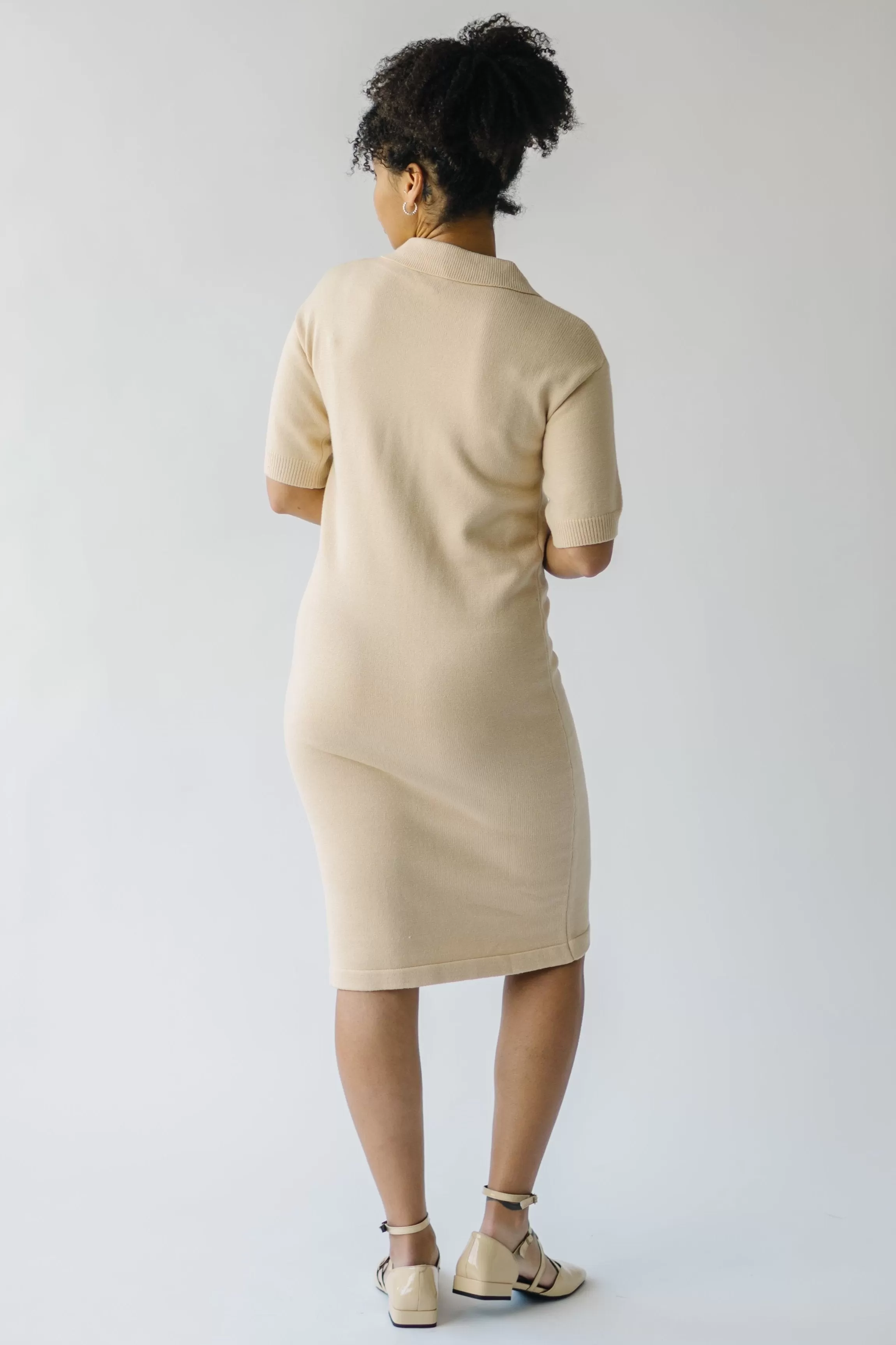 The Gowans Sweater Dress in Tan