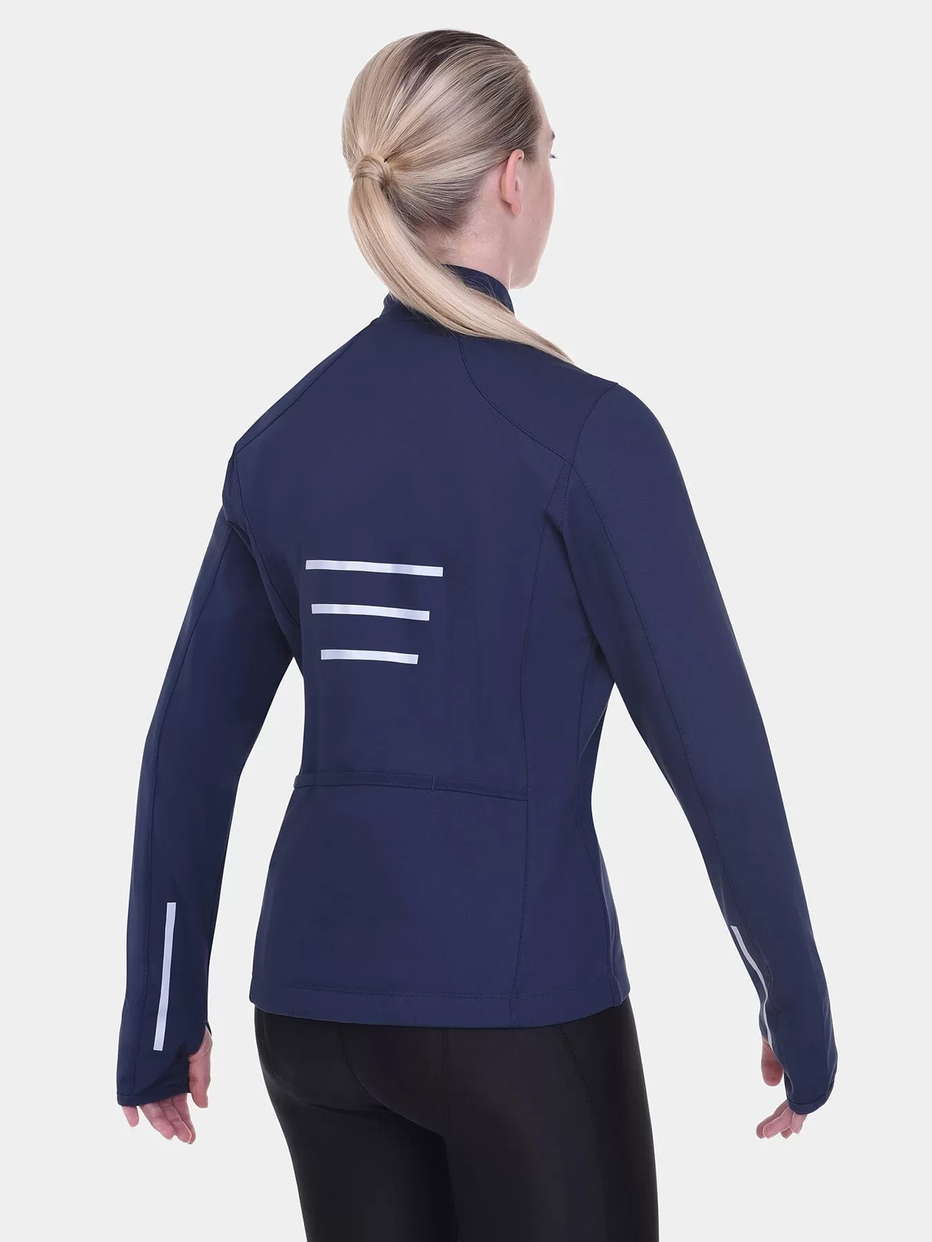 Thermal Cycling Jacket For Women With Thumbholes, Reflective Strips, Brushed Inner Fabric, Side & Internal Zip Pockets