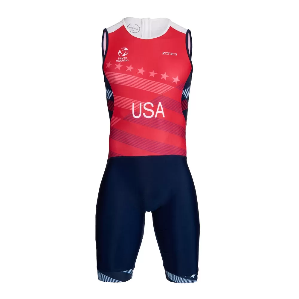 USA Triathlon Comfort Sleeveless Men's Tri Suit