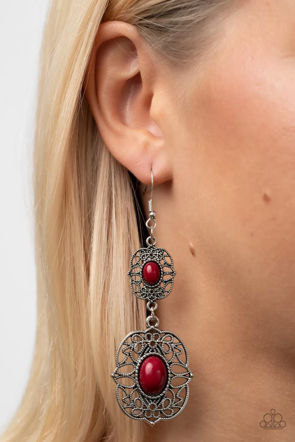 Victorian Villa - Red Earrings