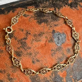 Vintage Filigree Link Bracelet