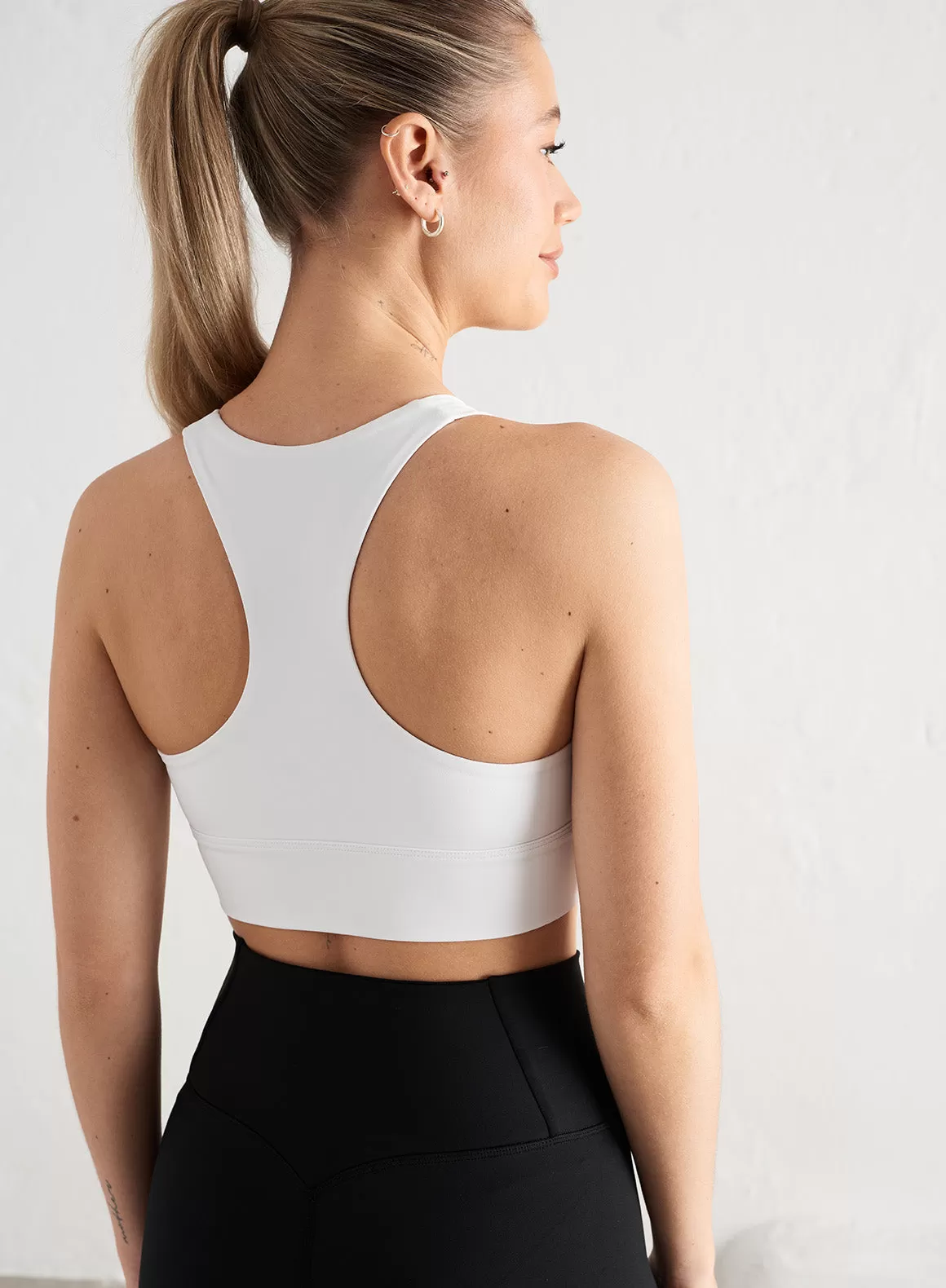 White Edge Core Racerback Bra