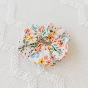 White Floral Scrunchie