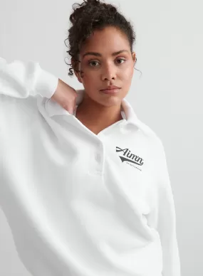 White Pitch Polo Sweatshirt