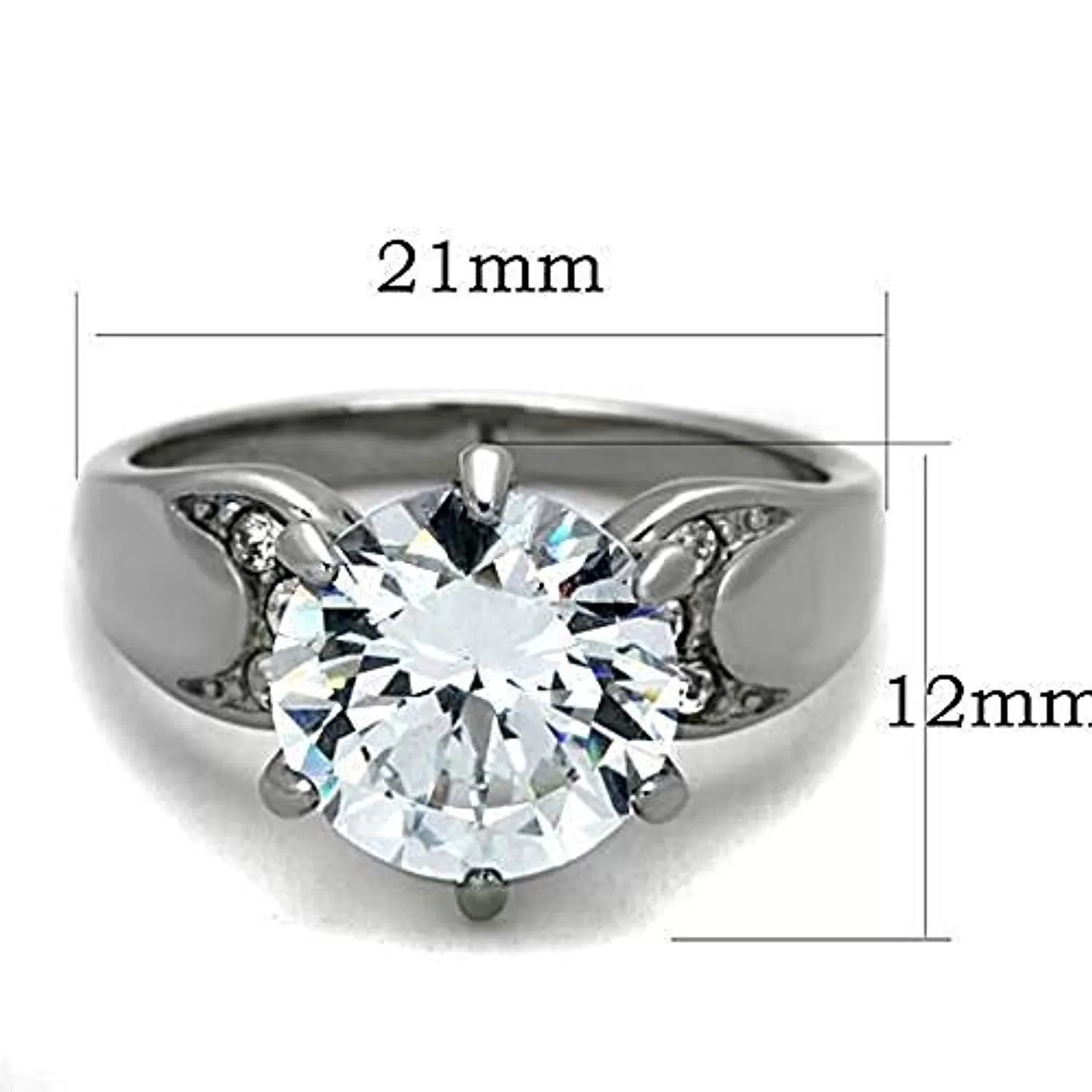 WildKlass Stainless Steel Pave Ring High Polished (no Plating) Women AAA Grade CZ Clear