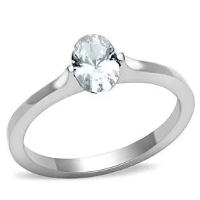 WildKlass Stainless Steel Ring High Polished (no Plating) Women AAA Grade CZ Clear