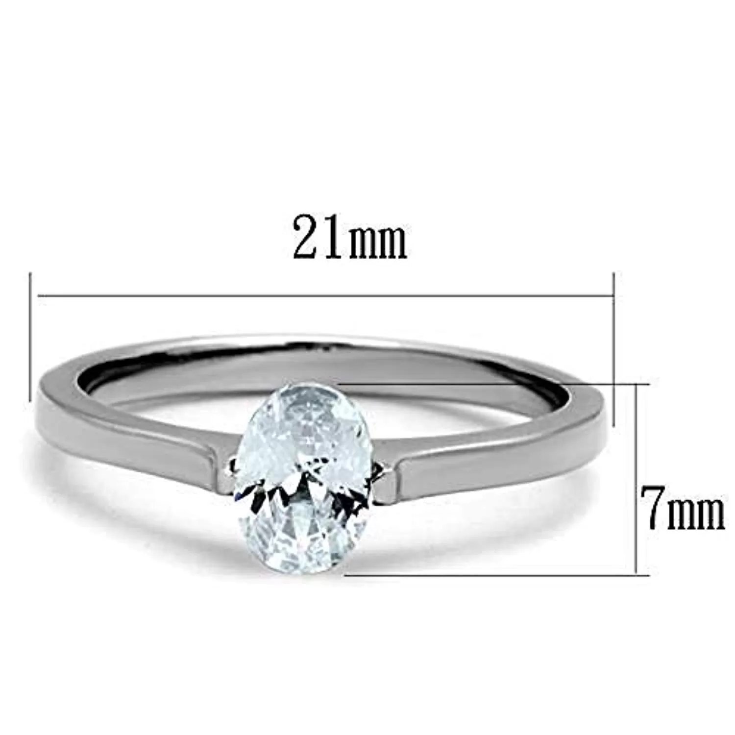 WildKlass Stainless Steel Ring High Polished (no Plating) Women AAA Grade CZ Clear