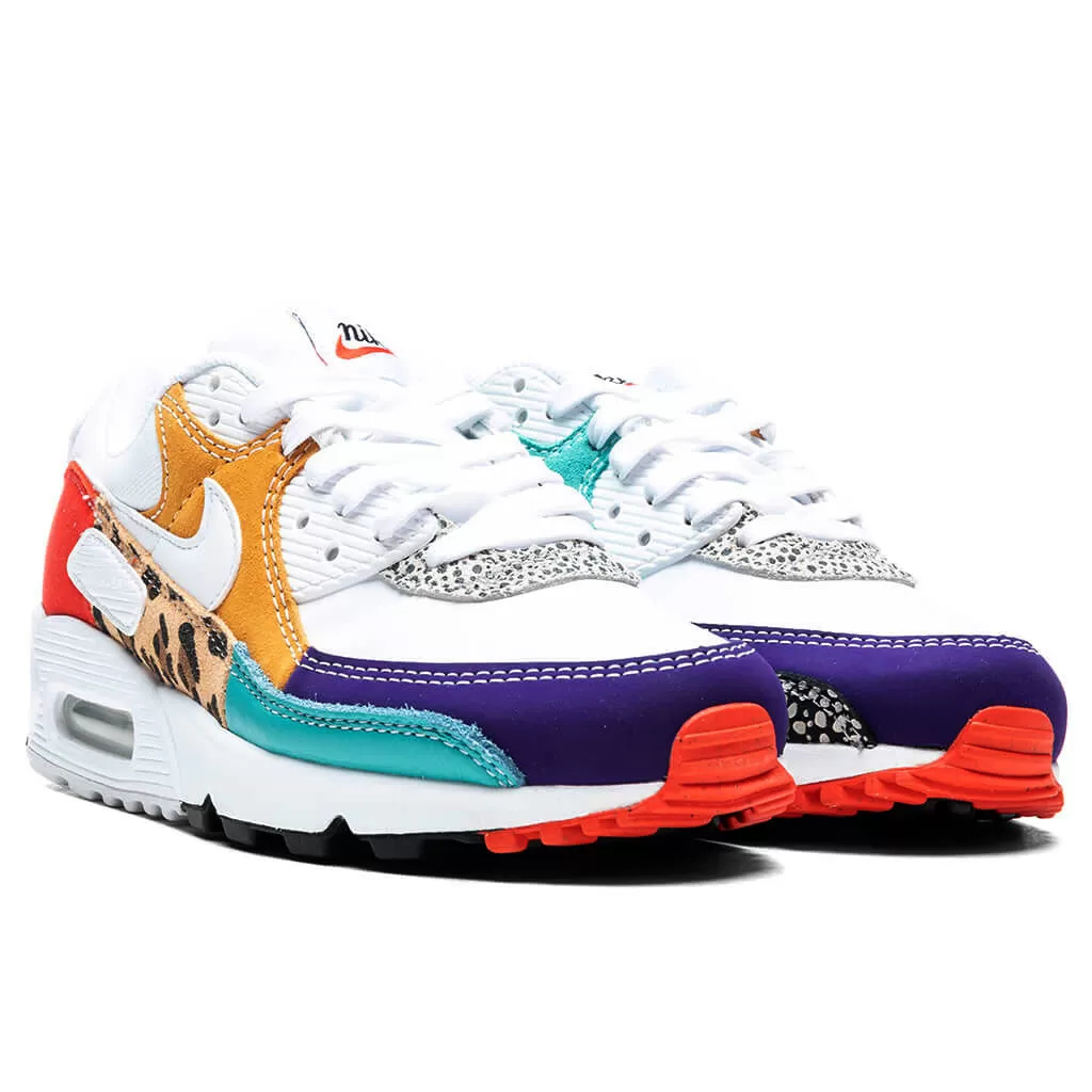 Women's Air Max 90 SE - White/Light Curry/Habanero Red