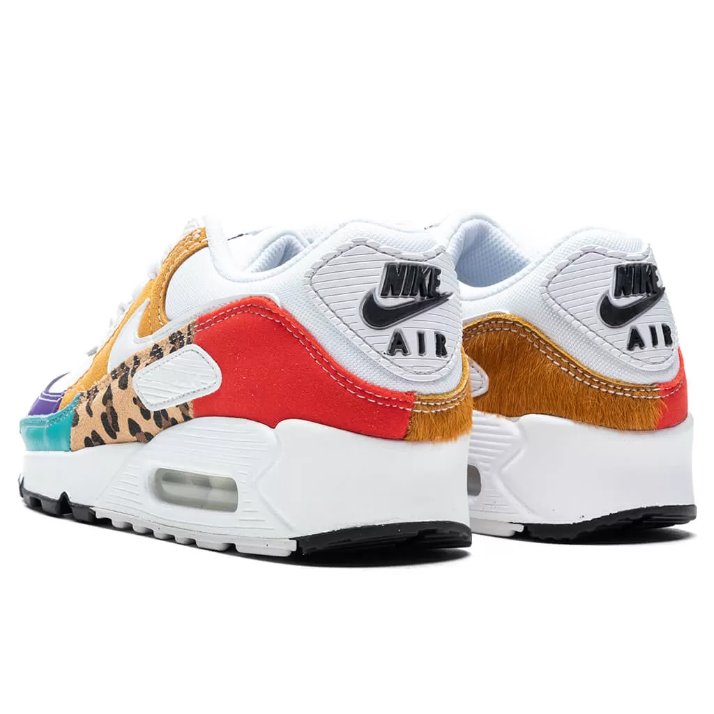 Women's Air Max 90 SE - White/Light Curry/Habanero Red