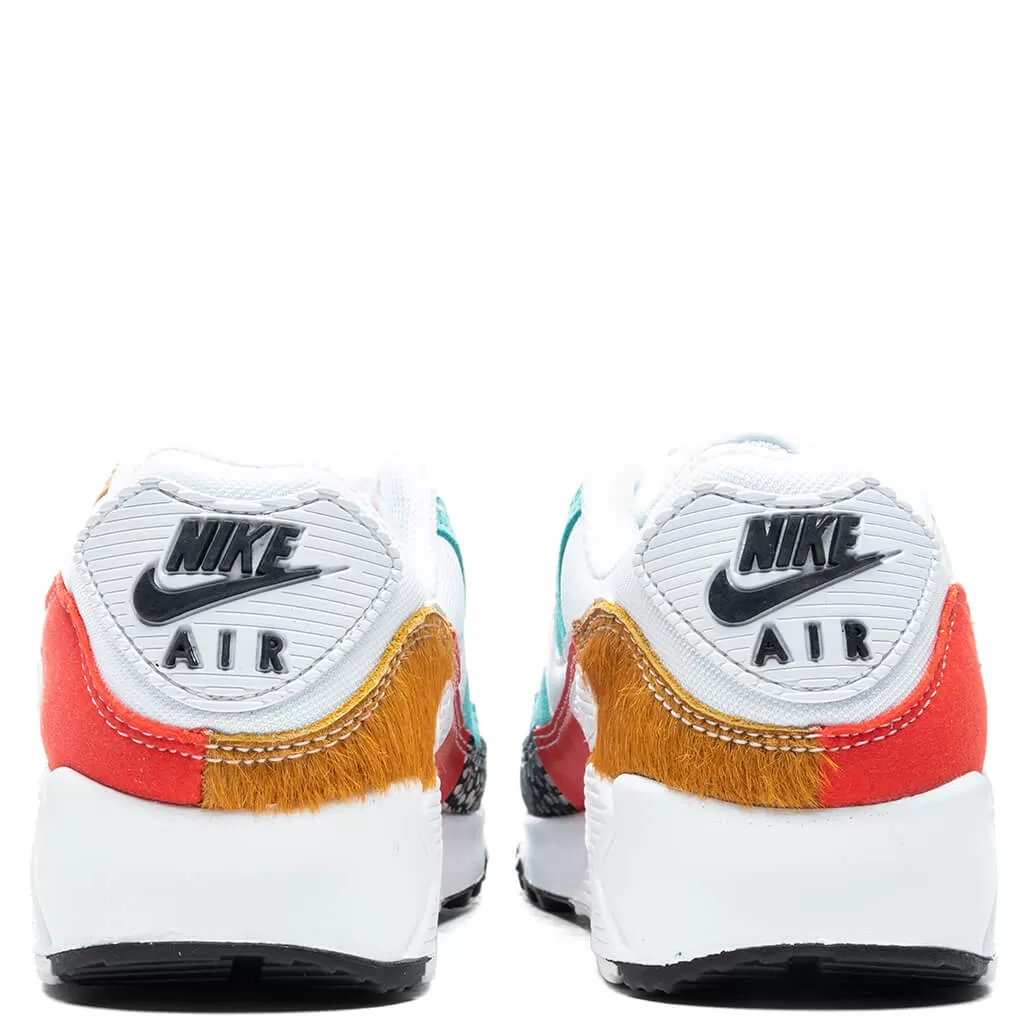 Women's Air Max 90 SE - White/Light Curry/Habanero Red